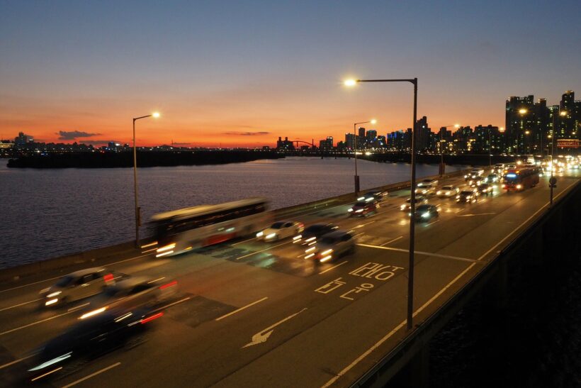 생명의 전화, 노을, 마포대교.